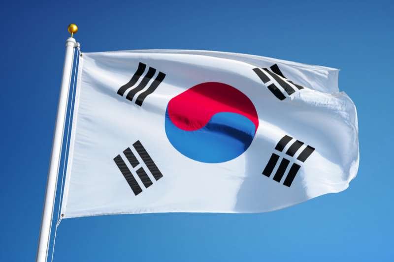 South Korea flag. Credit: railway fx / Shutterstock.