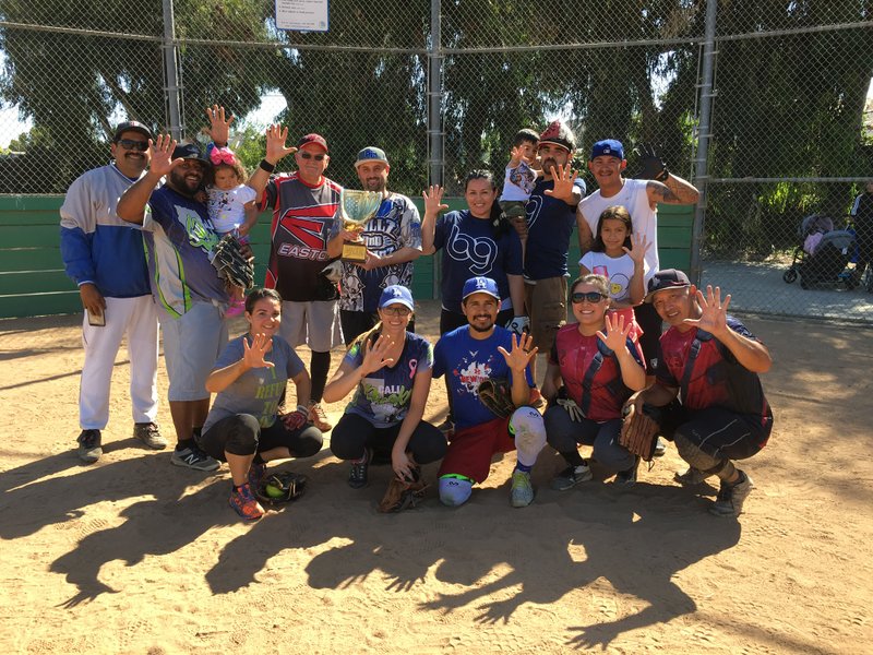 The team from St. Anthony of Padua Church in Gardena is the defending champion. (PHOTO COURTESY SOUTH BAY CATHOLIC ADULT CO-ED SOFTBALL LEAGUE)
