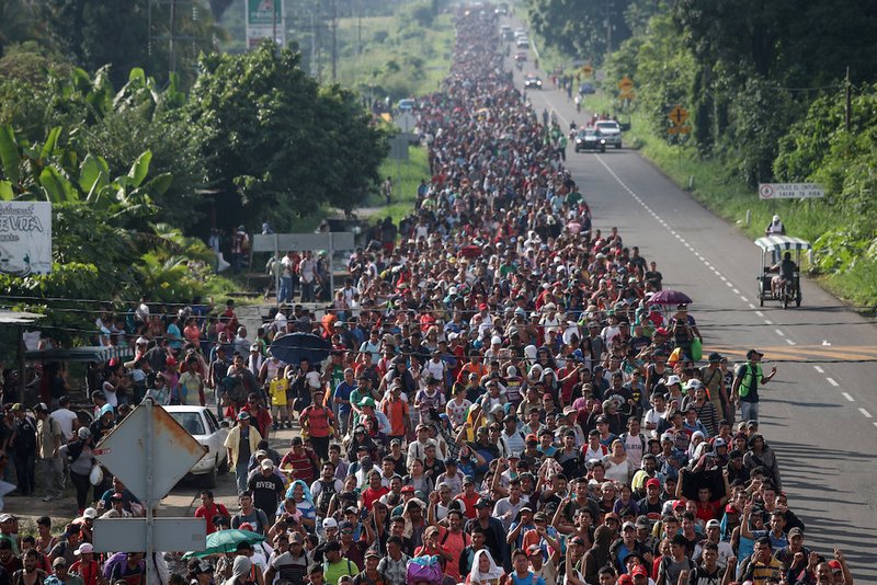 A large caravan of migrants from Central America