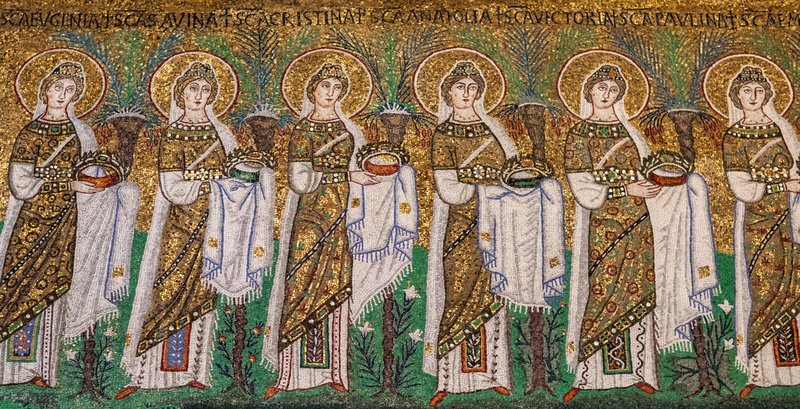 A detail from the "Procession of Female Saints