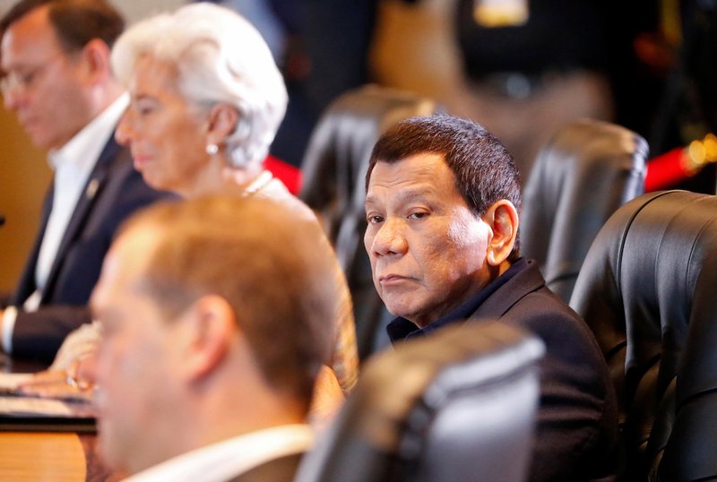 Philippine President Rodrigo Duterte is seen in Port Moresby
