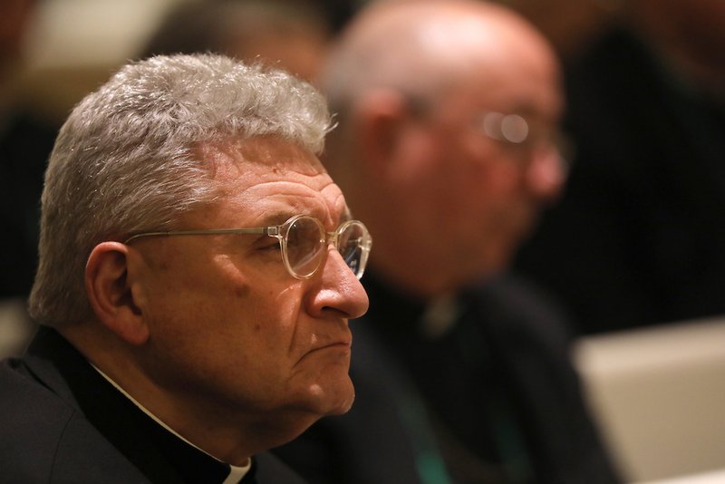 Bishop David A. Zubik of Pittsburgh attends a prayer service in the Chapel of the Immaculate Conception at Mundelein Seminary Jan. 2
