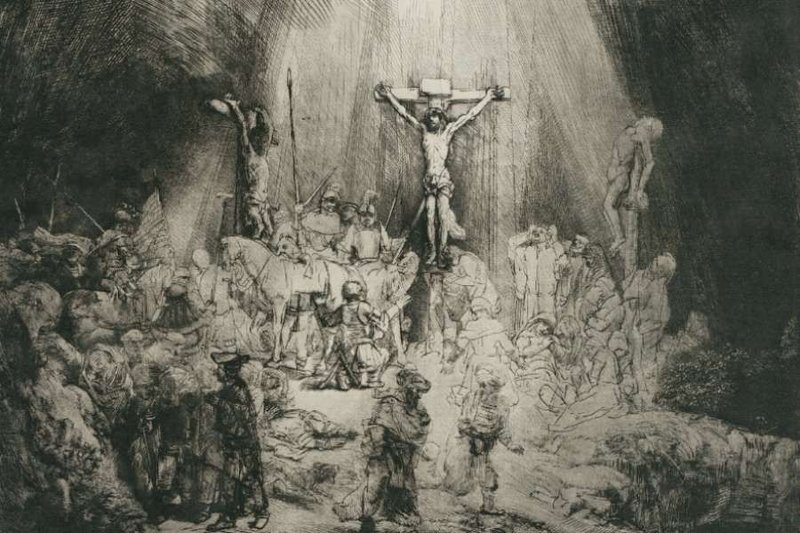 Detail from Rembrandt's The Three Crosses (1653).