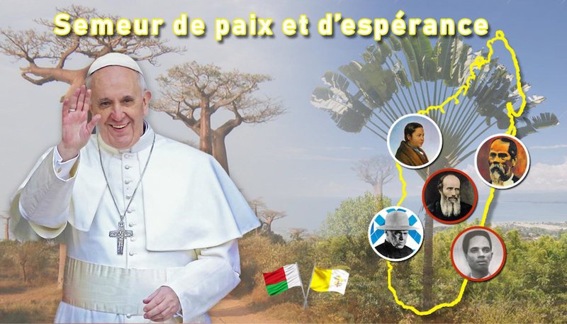 This is the logo for Pope Francis' trip to Madagascar. The Vatican confirmed that Pope Francis will visit the island nation as well as Mozambique and Mauritius Sept. 4-10. (CNS photo/Vatican Press Office)