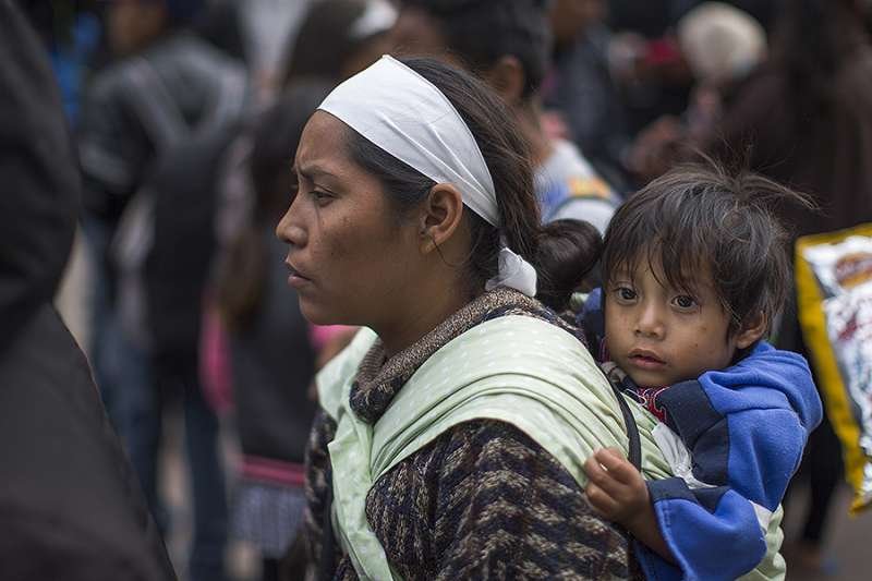 Central Americans walk from Mexico to the U.S. side of the border to ask authorities for asylum on April 29
