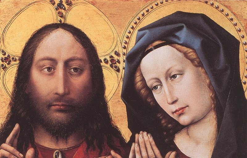 “Blessing Christ and Praying Virgin,” by Robert Campin (1375/1379-1444), English.