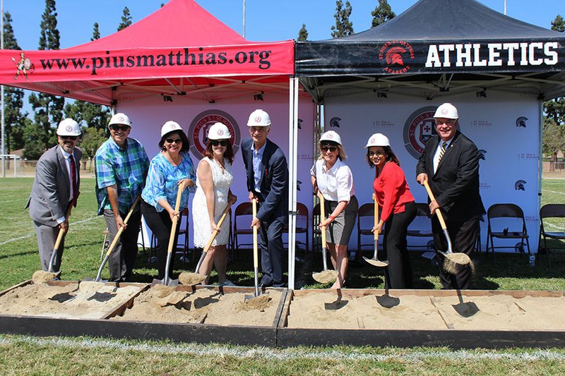 St. Pius X-St. Matthias Academy in Downey celebrated a groundbreaking ceremony on Aug. 21 to mark the launch of a multi-phase construction plan