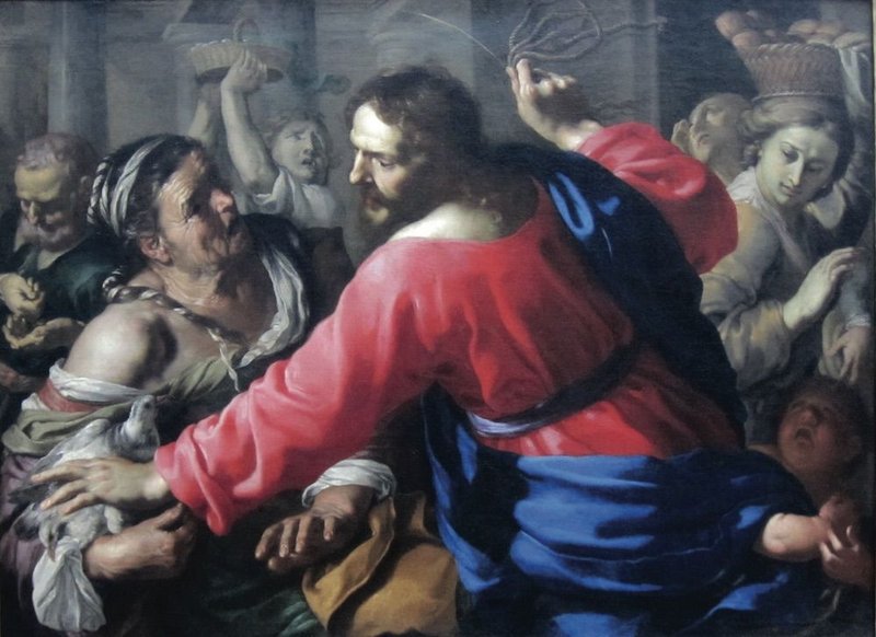 "Christ Cleansing the Temple," Bernardino Mei. (Wikimedia Commons)