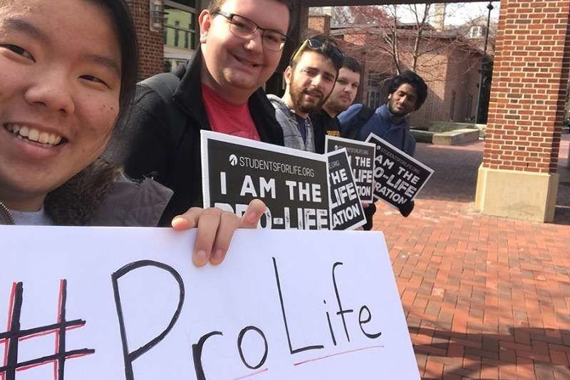 Participants in the pro-life walkout at Penn State