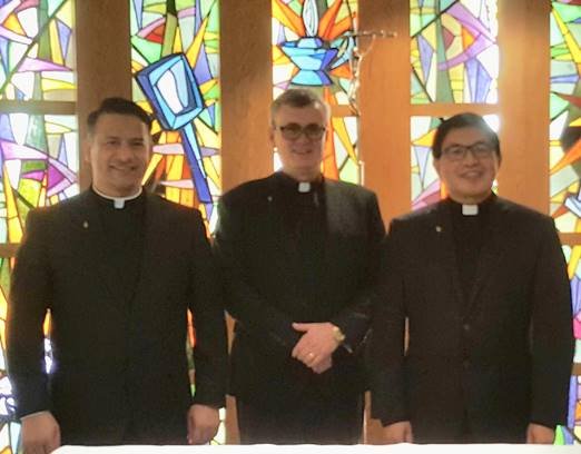 From left to right: Father Gerardo Galaviz Medina, Father Ruben Restrepo, and Father Reymundo Matunog