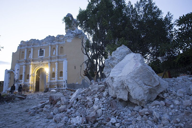 The destroyed church of Santiago Apostol Atzala