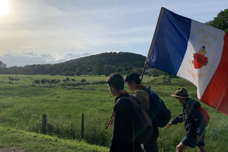 Catholic scouts participate in the Chartres pilgrimage