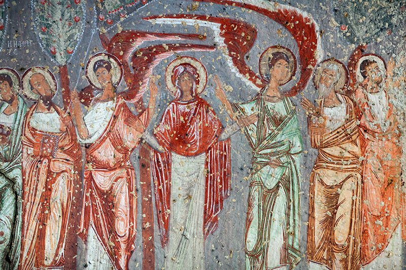 Ancient fresco in the Church of Emperor Nicaphorus Phocas in Cappadocia