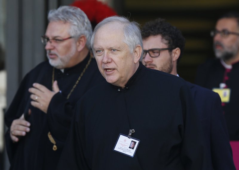 Byzantine Catholic Archbishop William C. Skurla of Pittsburgh, leaves a session of the Synod of Bishops on young people, the faith and vocational discernment at the Vatican Oct. 18. (CNS photo/Paul Haring) See SYNOD-POLITICS, SYNOD-HILARION, SYNOD-POLAND and VATICAN-LETTER-VOCATION-DISCERNMENT Oct. 18, 2018.