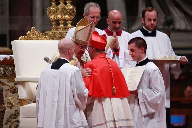 Pope Francis creates five new cardinals during a consistory in St. Peter's Basilica on June 28