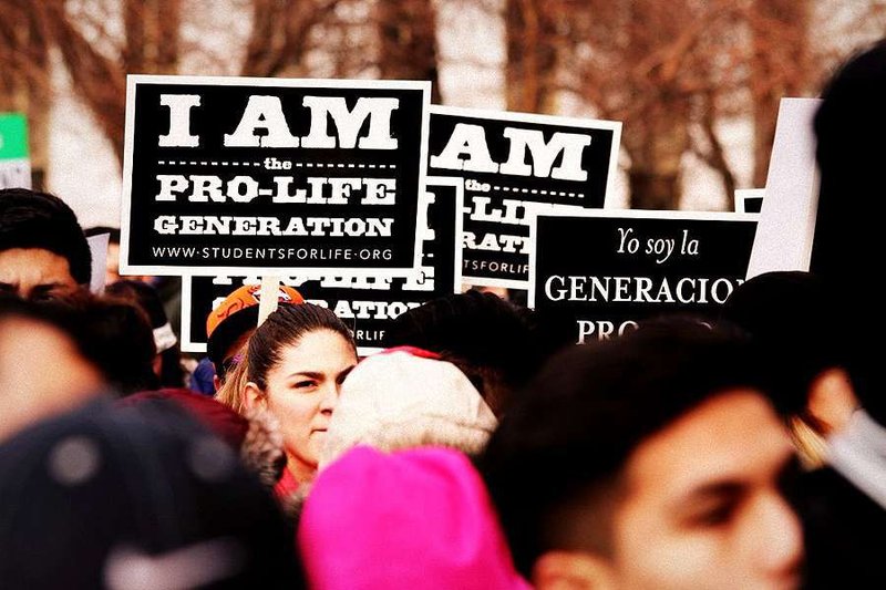 Pro-lifers gather in front of the Denver Capitol for the 2016 March for Life on January 16