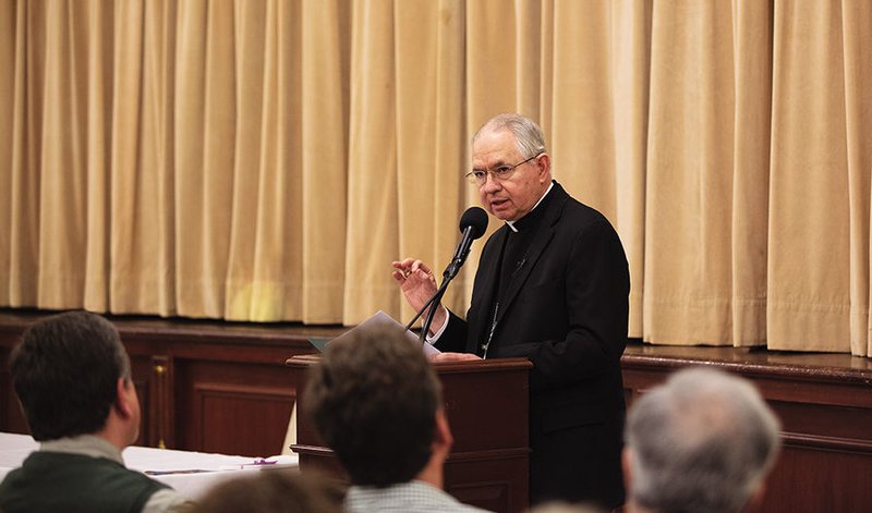 Archbishop José H. Gomez speaks to high school teachers on Jan. 17