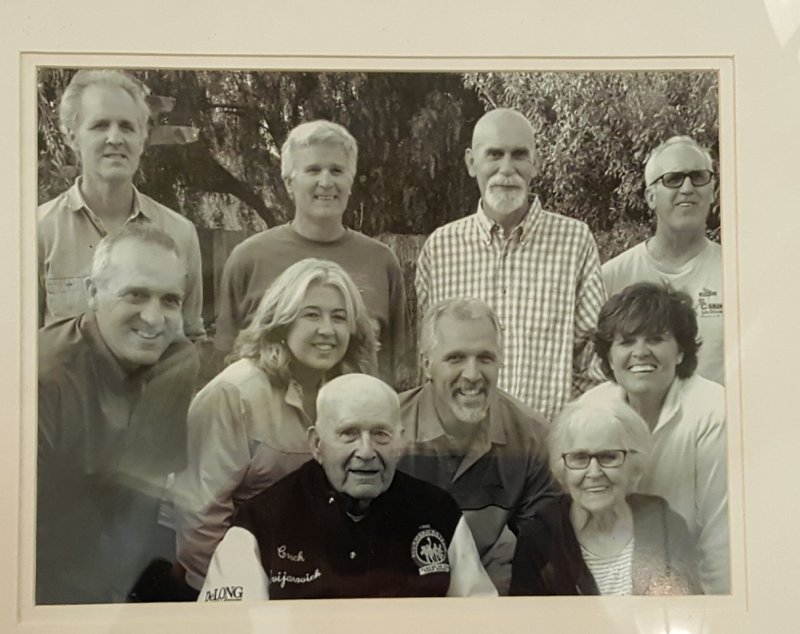 Lou and Martha Cvijanovich are surrounded by their eight children at a recent family gathering. Lou