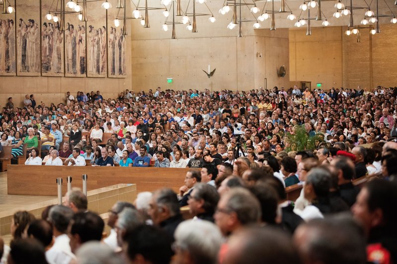 The Cathedral of Our Lady of the Angels was filled to capacity the afternoon of July 17 during the celebration of the annual Mass in Recognition of All Immigrants. (Photo/Victor Aleman)