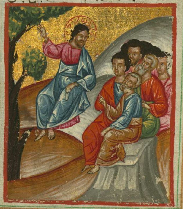 From a 1684 Arabic manuscript of the Gospels, copied in Egypt by Ilyas Basim Khuri Bazzi Rahib (likely a Coptic monk). (Wikimedia Commons)