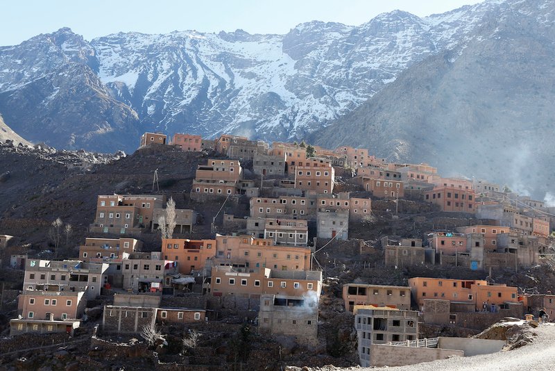 A small village is pictured in the Toubkal region near Imlil