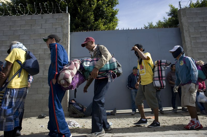 Central American immigrants who had just arrived Nov. 13 to Tijuana