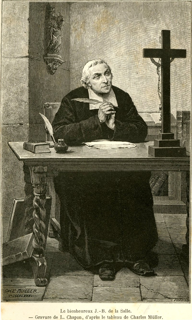 Engraving of Jean-Baptiste de La Salle by Charles Müller