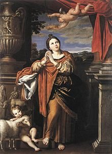 "Saint Agnes" by Domenichino. (WIKIPEDIA)