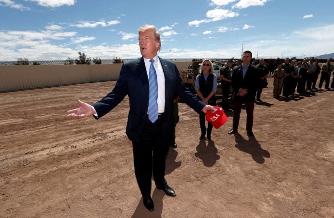 U.S. President Donald Trump visits the U.S.-Mexico border in Calexico Calif.
