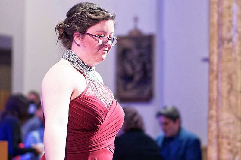 A model poses at a fashion show featuring models with disabilities held Dec. 8 in New York City Credit: Courtesy photo