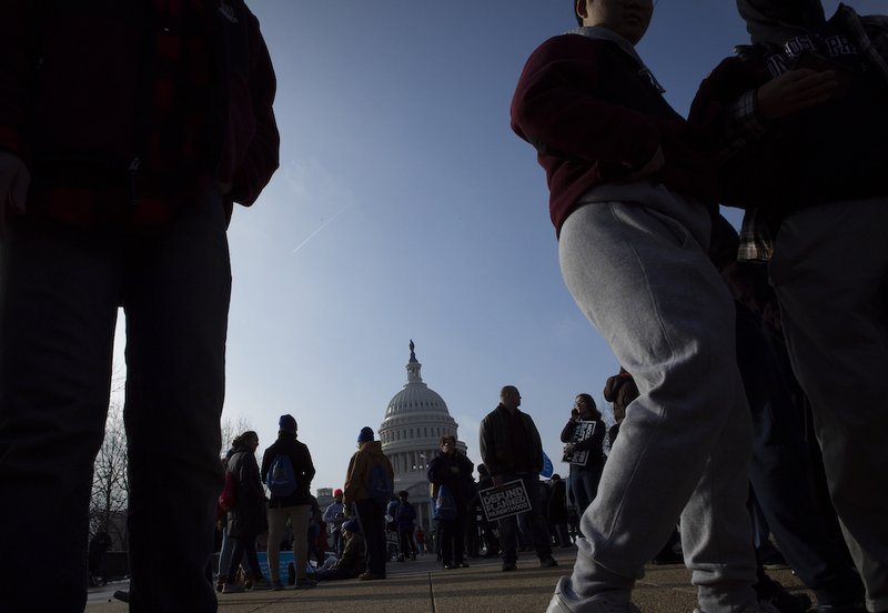 Pro-life advocates gather near the U.S. Capitol in Washington Jan. 18