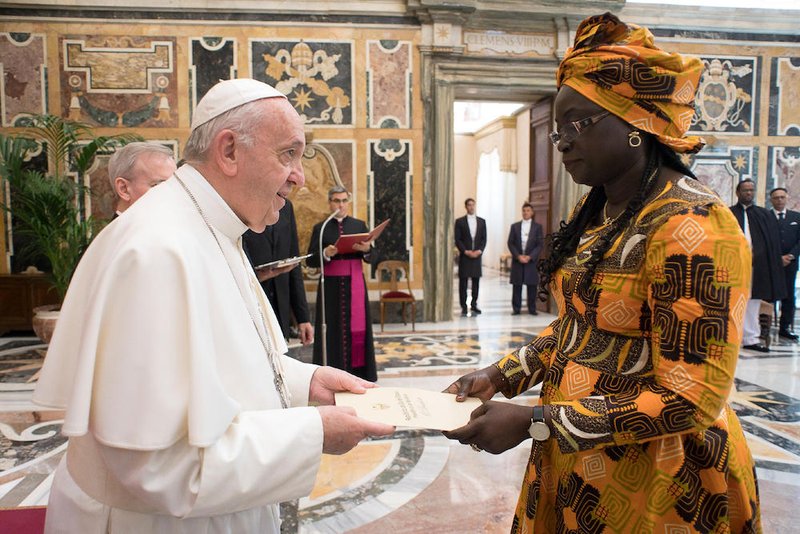 Pope Francis receives letters of credential from Filomena Mendes Mascarenhas Tipote