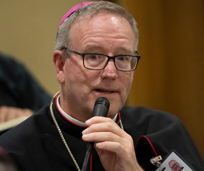 Los Angeles Auxiliary Bishop Robert E. Barron speaks at a session of the Synod of Bishops on young people