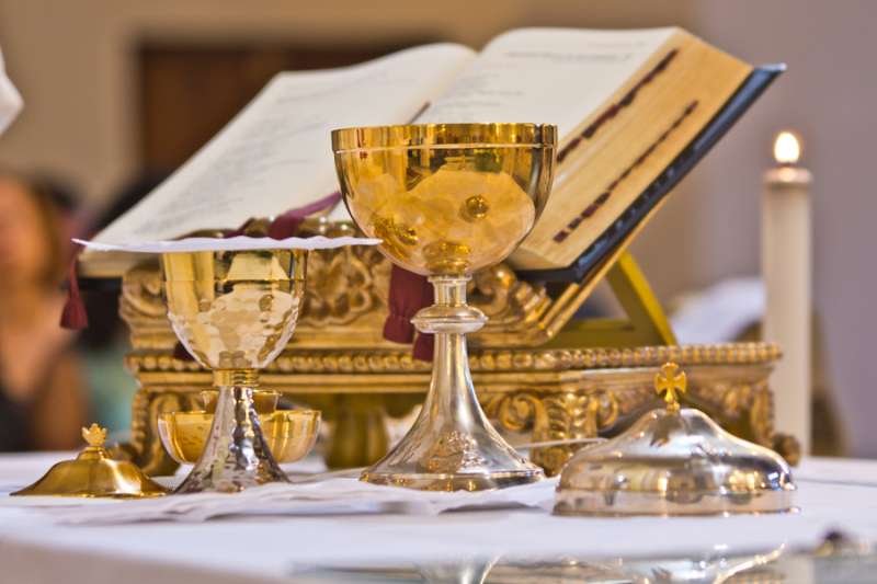 Altar set for the celebration of Mass. Via Shutterstock
