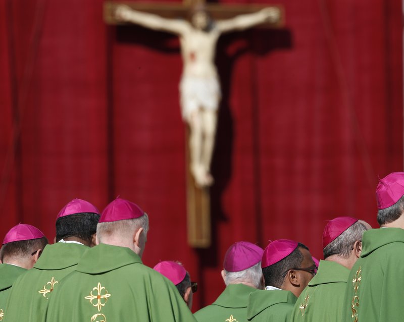 Bishops attend Pope Francis' celebration of the opening Mass of the Synod of Bishops on young people, the faith and vocational discernment at the Vatican Oct 3. (CNS photo/Paul Haring) See SYNOD-POPE-MASS-OPEN Oct. 3, 2018.