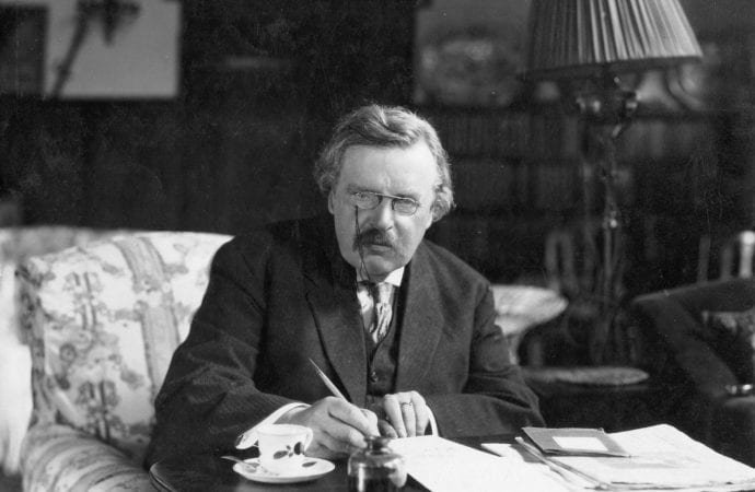 G.K. Chesterton in his study. (Wikimedia Commons/Public Domain via Crux)