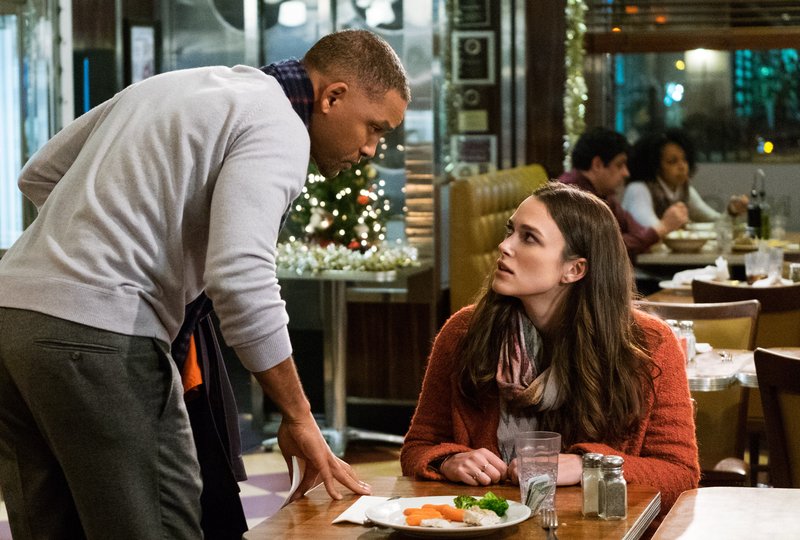Will Smith and Keira Knightley star in a scene from the movie "Collateral Beauty." (CNS photo/Warner Bros.)