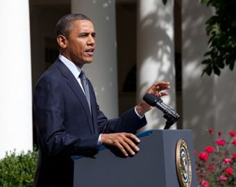 President Barack Obama delivers a statement in the Rose Garden of the White House. Official White House Photo by Pete Souza.