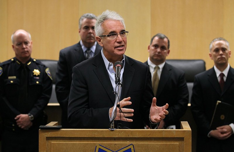 San Francisco Police Chief George Gascon speaks during a news conference in 2010. (Justin Sullivan/Getty Images)