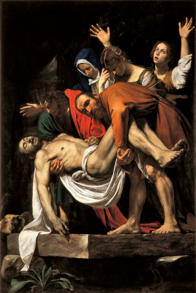 Caravaggio's "Entombment." (CNS PHOTO/VATICAN MUSEUMS)