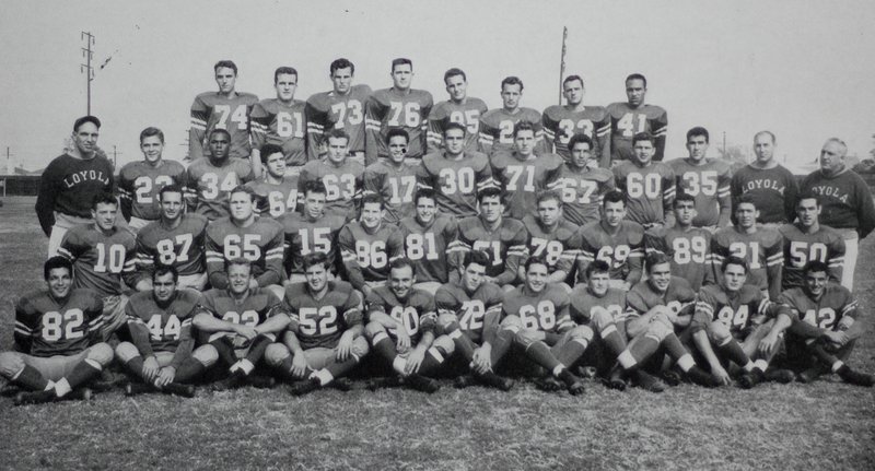 The 1950 Loyola Lions football team that finished 8-1 included Bill English (41