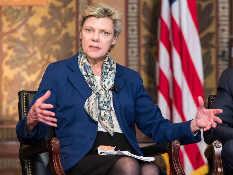 Cokie Roberts, a Catholic, who was the daughter of politicians and grew up to cover the family "business" in Washington for ABC News and NPR over several decades, died at age 75 Sept. 17, 2019, in Washington of complications from breast cancer. She is pictured at Georgetown University in Washington April 4, 2014. (CNS photo/Phil Humnicky, Georgetown University)