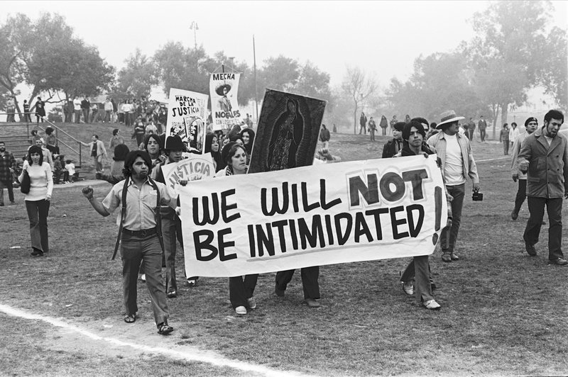 Students and community members lead the protest La Marcha Por La Justicia in Belvedere Park