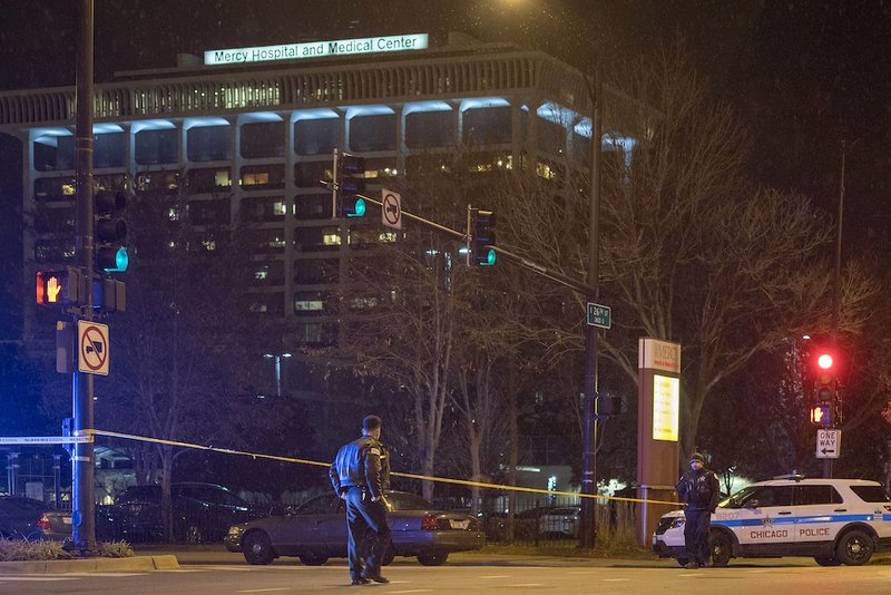 A crime scene at Mercy Hospital and Medial Center in Chicago is seen Nov. 19 following a shooting. (CNS photo/Quinn Harris