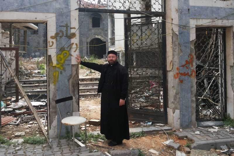 The remains of St. Mary's Syrian Orthodox church in Homs