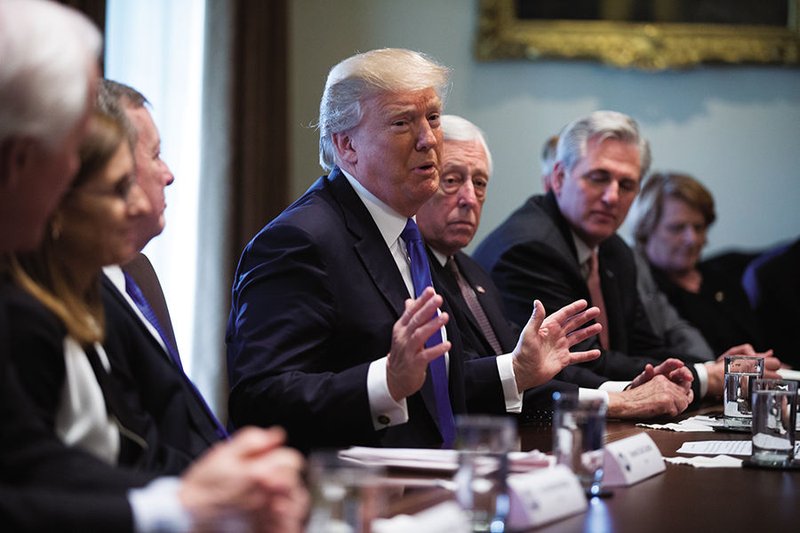 U.S. President Donald Trump gestures during a meeting on immigration with a bipartisan group of House and Senate members at the White House Jan. 9. The U.S. Catholic bishops “are encouraged by the consensus” that emerged from the meeting that a legislative solution for the Deferred Action for Childhood Arrivals program is “urgently needed