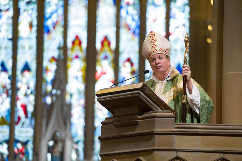 Archbishop Anthony Fisher of Sydney delivers the homily during the annual Marriage Mass and renewal of vows in 2015 at St. Mary’s Cathedral in Sydney. (CNS photo/Giovanni Portelli