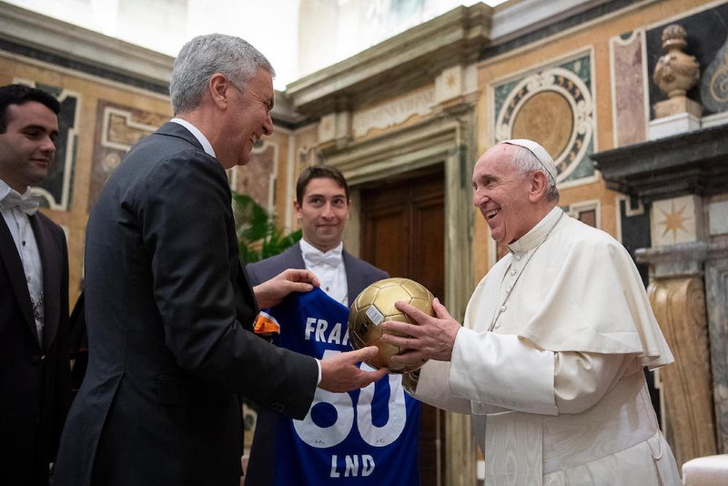 Helping others is the true goal, pope tells soccer league | Angelus News
