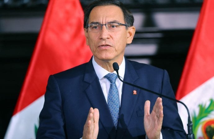 Peruvian President Martin Vizcarra is seen July 11 in the Tupac Amaru hall of the Government Palace in Lima. (CNS photo/Andres Valle, EPA handout via Crux)