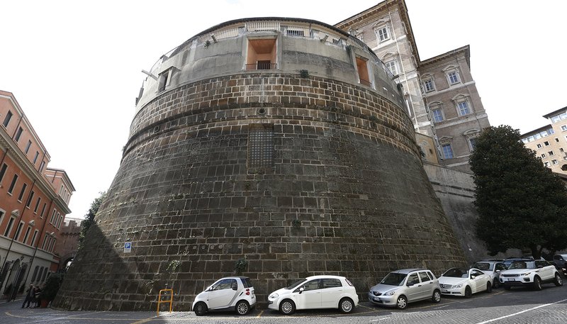 The tower of the Institute for Works of Religion, often referred to as the Vatican bank, is pictured Oct. 2, 2019. The Vatican said complaints from the Vatican bank and the Office of the Auditor General led Vatican prosecutors to authorize an Oct. 1 raid on the offices of the general affairs section of the Vatican's Secretariat of State as well as the Financial Information Authority. The statement said the raid was to collect "documents and electronic devices" as part of an investigation into financial transactions. (CNS photo/Paul Haring)